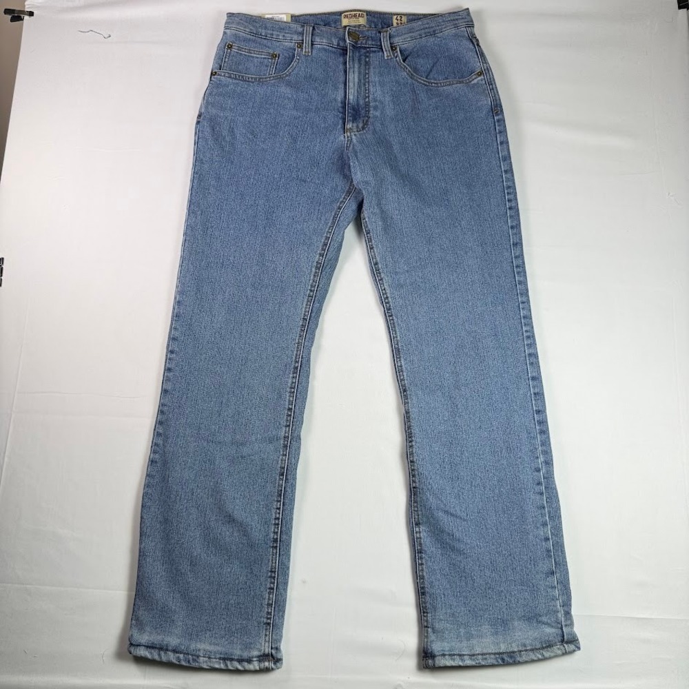 RedHead Mens Relaxed Fleece Lined Jeans Light Wash (Fits 34x32) 42x32 NWT